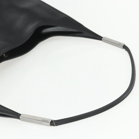 GUCCI Shoulder Bag Leather Black Silver 001 3167 Auth 151423