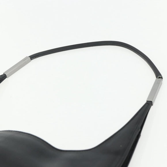 GUCCI Shoulder Bag Leather Black Silver 001 3167 Auth 151423