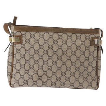 GUCCI GG Plus Supreme Shoulder Bag PVC Beige Gold Auth 151424 - 0