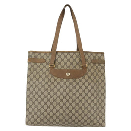 GUCCI GG Supreme Tote Bag PVC Beige Gold 39 02 061 Auth 151428 - 0