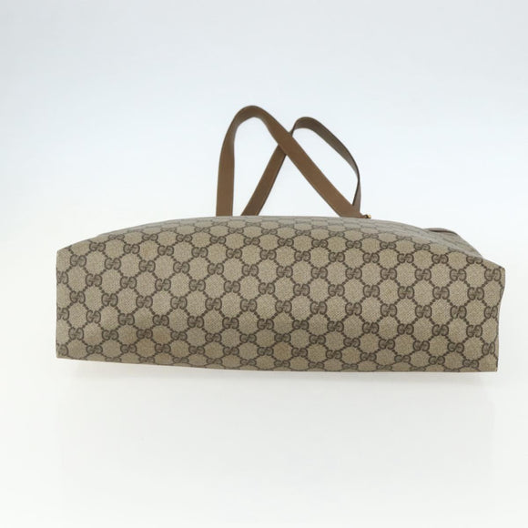 GUCCI GG Supreme Tote Bag PVC Beige Gold 39 02 061 Auth 151428