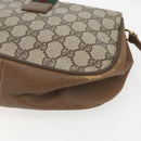 GUCCI GG Supreme Web Sherry Line Bag PVC Beige Gold 116 02 024 Auth 151431-12