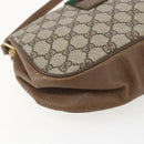 GUCCI GG Supreme Web Sherry Line Bag PVC Beige Gold 116 02 024 Auth 151431-13