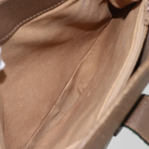 GUCCI GG Supreme Web Sherry Line Bag PVC Beige Gold 116 02 024 Auth 151431