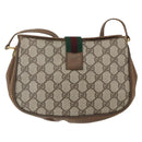 GUCCI GG Supreme Web Sherry Line Bag PVC Beige Gold 116 02 024 Auth 151431-3