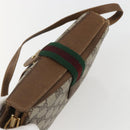 GUCCI GG Supreme Web Sherry Line Bag PVC Beige Gold 116 02 024 Auth 151431-6