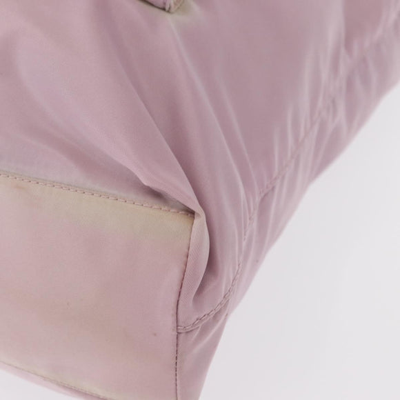 PRADA Tote Bag Nylon Pink Silver Auth 151432