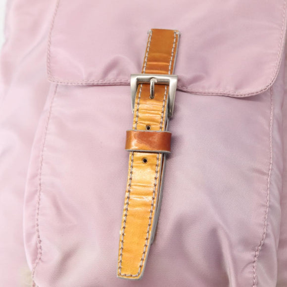 PRADA Tote Bag Nylon Pink Silver Auth 151432