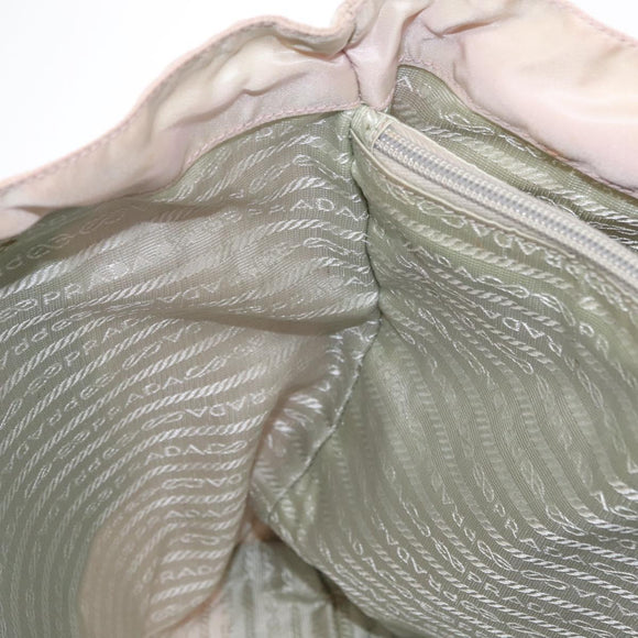 PRADA Tote Bag Nylon Pink Silver Auth 151432