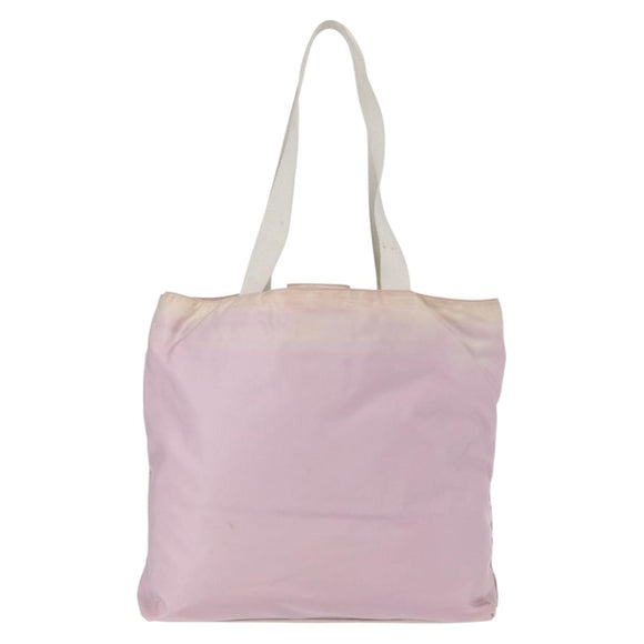 PRADA Tote Bag Nylon Pink Silver Auth 151432