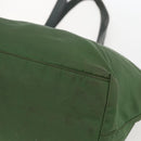PRADA Hand Bag Nylon Green Silver Auth 151434-15