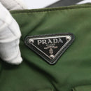 PRADA Hand Bag Nylon Green Silver Auth 151434-17