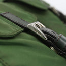 PRADA Hand Bag Nylon Green Silver Auth 151434-10