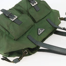 PRADA Hand Bag Nylon Green Silver Auth 151434-6