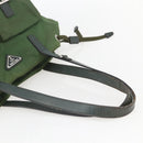 PRADA Hand Bag Nylon Green Silver Auth 151434-7