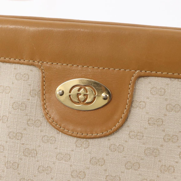 GUCCI Micro GG Supreme Shoulder Bag PVC Cream Gold 007 101 5553 Auth 151435