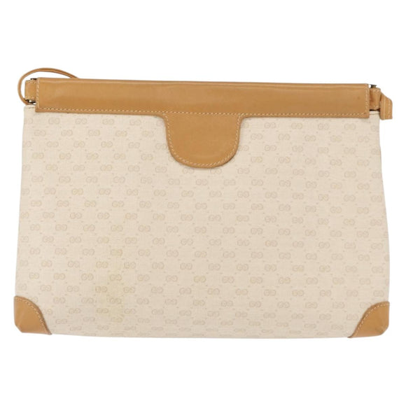 GUCCI Micro GG Supreme Shoulder Bag PVC Cream Gold 007 101 5553 Auth 151435