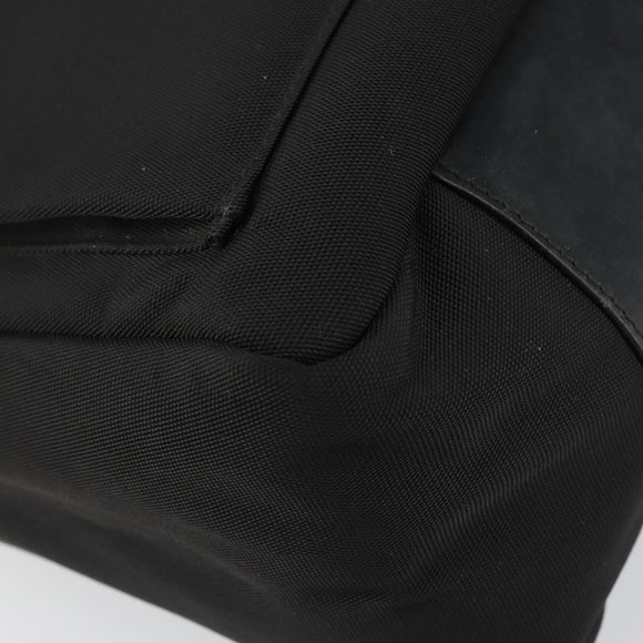 GUCCI Bamboo Shoulder Bag Nylon Black Silver 000 0509 Auth 151436