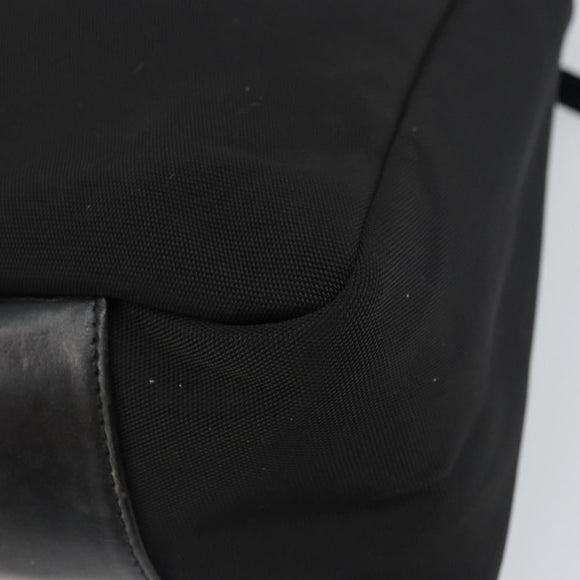 GUCCI Bamboo Shoulder Bag Nylon Black Silver 000 0509 Auth 151436