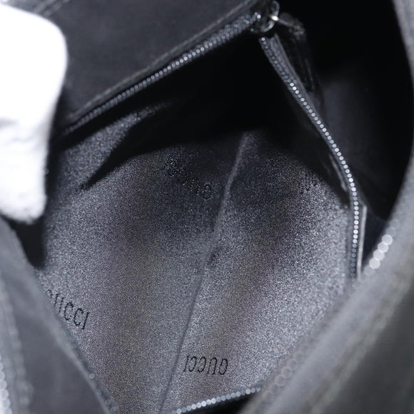 GUCCI Bamboo Shoulder Bag Nylon Black Silver 000 0509 Auth 151436