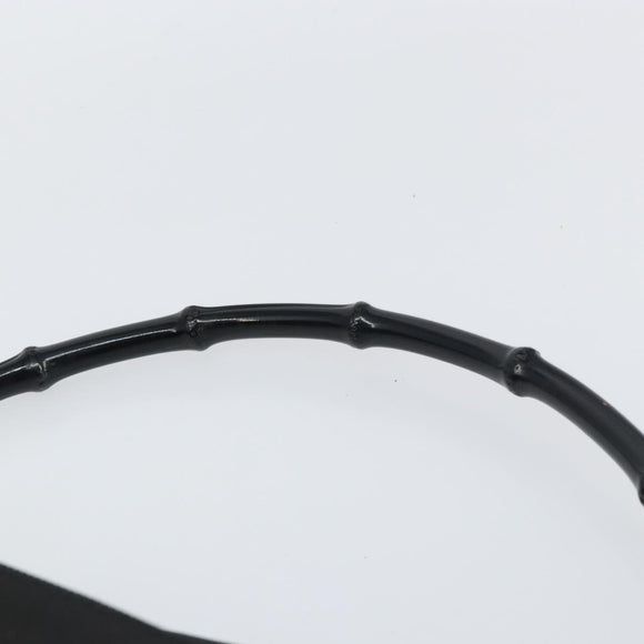 GUCCI Bamboo Shoulder Bag Nylon Black Silver 000 0509 Auth 151436