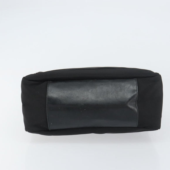 GUCCI Bamboo Shoulder Bag Nylon Black Silver 000 0509 Auth 151436