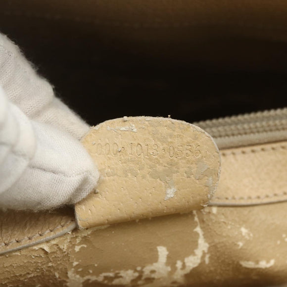 GUCCI Hand Bag Leather Beige Gold 000 1013 0556 Auth 151437