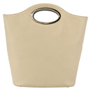 GUCCI Hand Bag Leather Beige Gold 000 1013 0556 Auth 151437-2