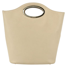 GUCCI Hand Bag Leather Beige Gold 000 1013 0556 Auth 151437 - 0