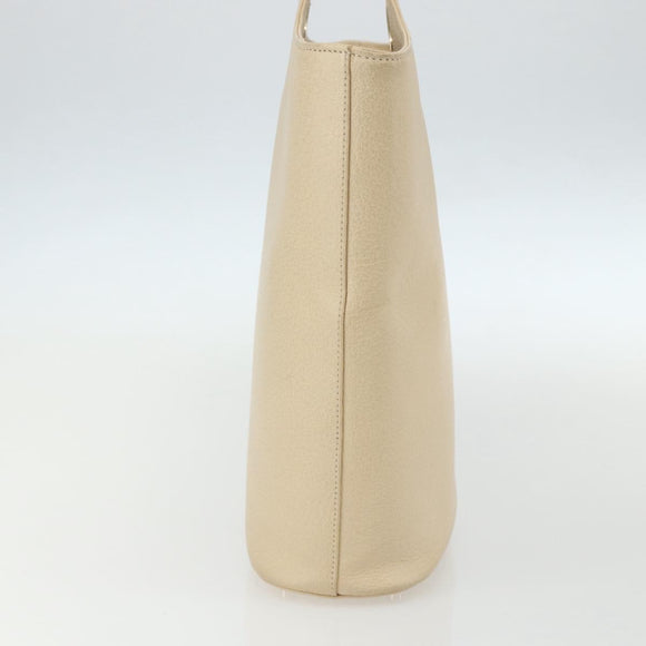 GUCCI Hand Bag Leather Beige Gold 000 1013 0556 Auth 151437