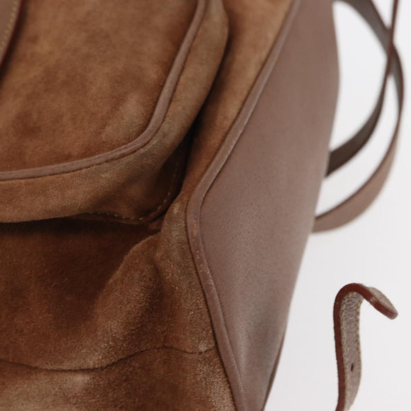 GUCCI Bamboo Backpack Suede Brown Gold 003 2058 0016 Auth 151439