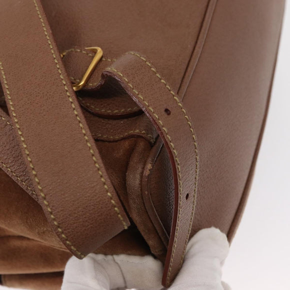 GUCCI Bamboo Backpack Suede Brown Gold 003 2058 0016 Auth 151439