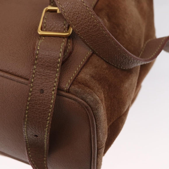 GUCCI Bamboo Backpack Suede Brown Gold 003 2058 0016 Auth 151439