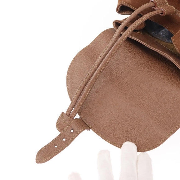 GUCCI Bamboo Backpack Suede Brown Gold 003 2058 0016 Auth 151439