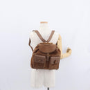 GUCCI Bamboo Backpack Suede Brown Gold 003 2058 0016 Auth 151439-28