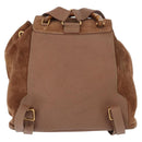 GUCCI Bamboo Backpack Suede Brown Gold 003 2058 0016 Auth 151439-3