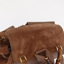 GUCCI Bamboo Backpack Suede Brown Gold 003 2058 0016 Auth 151439-6