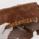 GUCCI Bamboo Backpack Suede Brown Gold 003 2058 0016 Auth 151439-7