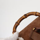 GUCCI Bamboo Backpack Suede Brown Gold 003 2058 0016 Auth 151439-8