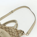 GUCCI GG Canvas Hand Bag 2way Beige Gold 247902 Auth 151442-10