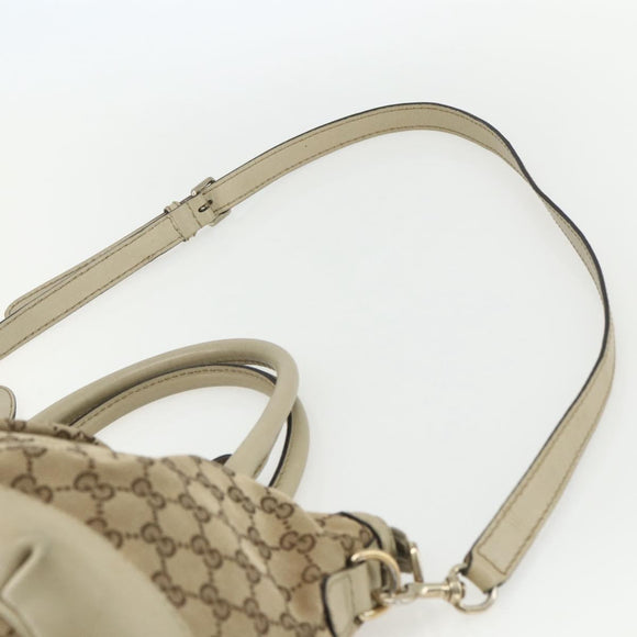 GUCCI GG Canvas Hand Bag 2way Beige Gold 247902 Auth 151442