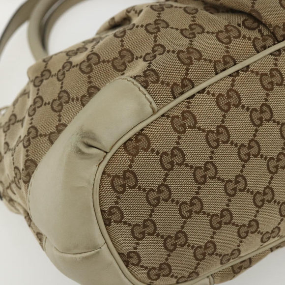 GUCCI GG Canvas Hand Bag 2way Beige Gold 247902 Auth 151442