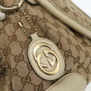GUCCI GG Canvas Hand Bag 2way Beige Gold 247902 Auth 151442-17