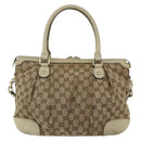 GUCCI GG Canvas Hand Bag 2way Beige Gold 247902 Auth 151442-3