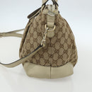 GUCCI GG Canvas Hand Bag 2way Beige Gold 247902 Auth 151442-5