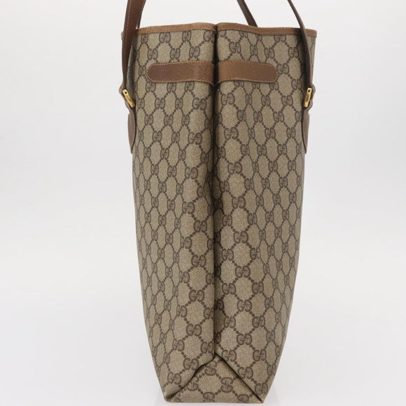 GUCCI GG Supreme Tote Bag PVC Beige Gold 39 02 061 Auth 151443