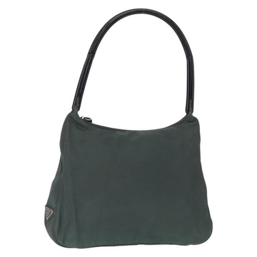 PRADA Shoulder Bag Nylon Green Silver Auth 151444