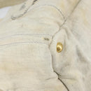 PRADA Canapa MM Hand Bag Canvas Gray Gold Auth 151445-14