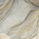 PRADA Canapa MM Hand Bag Canvas Gray Gold Auth 151445-11