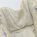 PRADA Canapa MM Hand Bag Canvas Gray Gold Auth 151445-18